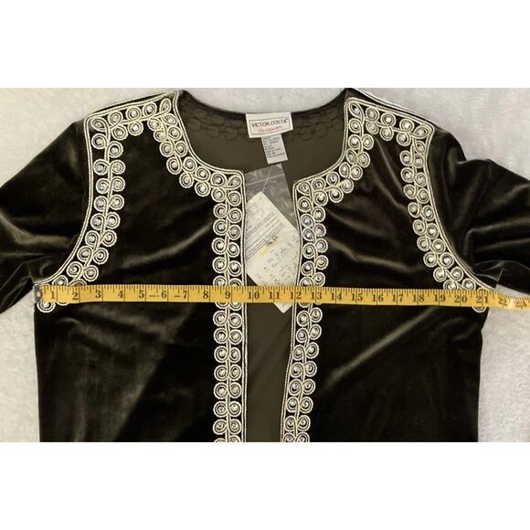 Victor Costa Jacket Regencycore Glam Brown Velvet Embroidered Diamond Accents M - Picture 15 of 16